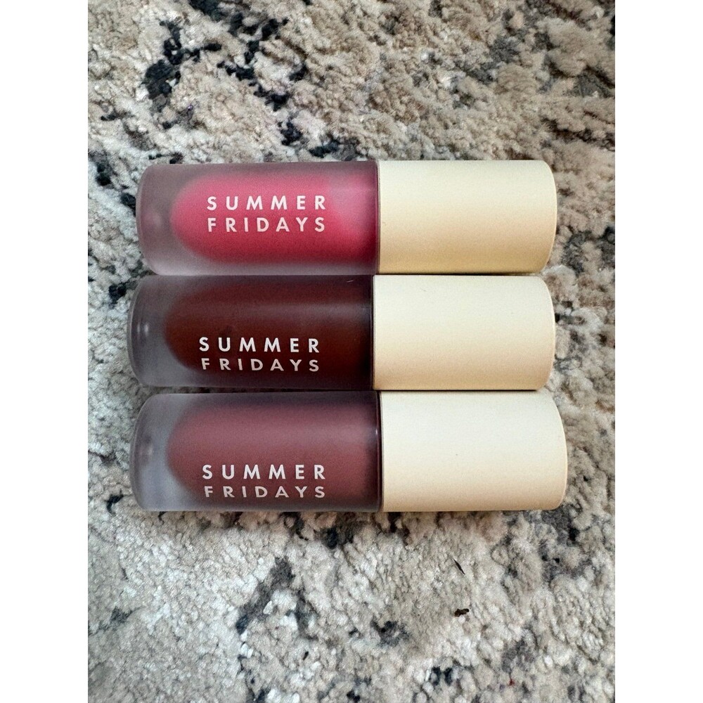 Summer Fridays Lip Oil Bundle (3) New No Box, Pink Cloud, Rosewood Nights, Mauve